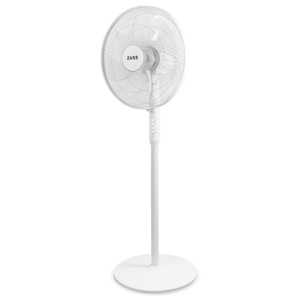 Ventilator cu picior Zass ZFA 1607 , 55 W, Oscilatie 90° stanga-dreapta, 3 trepte de viteza, Motor silentios, Inaltime ajustabila, Alb