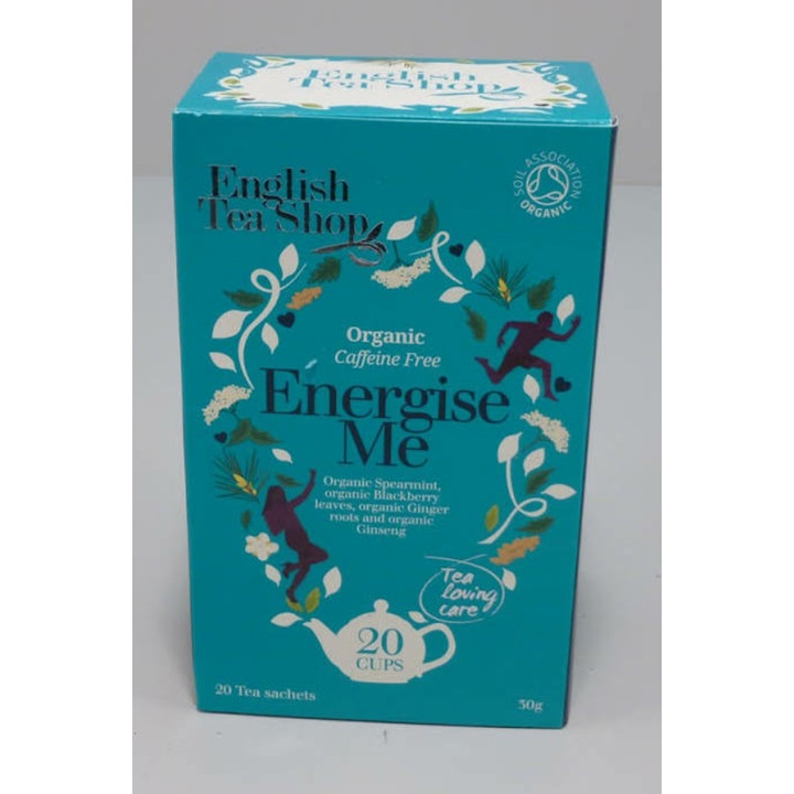 Ets wellness bio tea energise me koffein mentes 20x1.5g 30 g