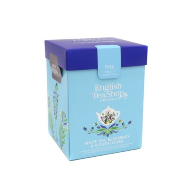 ETS 80g Fehér tea Áfonya & Bodza szálas bio tea új