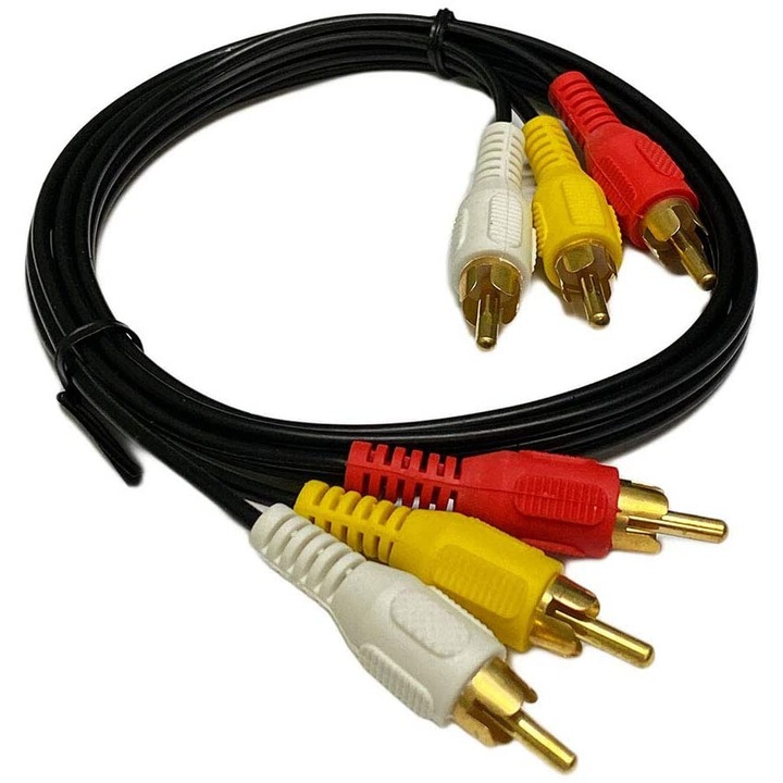 Cablu Audio 3x RCA tata - 3x RCA tata YSF, 1.5m, Multicolor