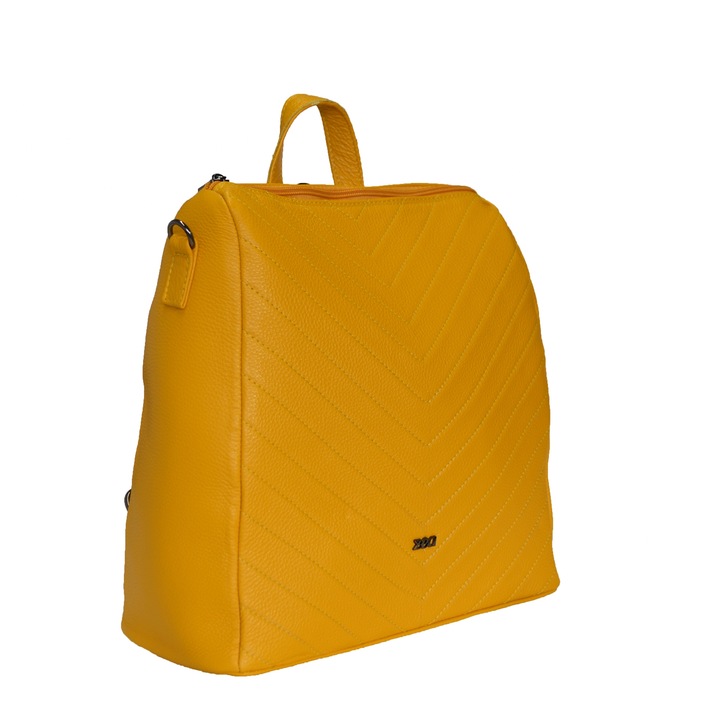 Zea női hátizsák valódi bőrből, sárga, 28x12x33cm