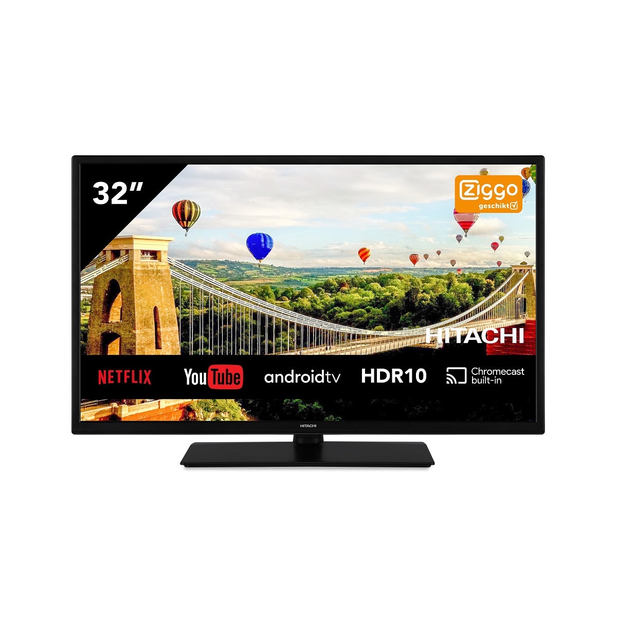Televizor Hitachi 32HAE2252 Android Smart HD Ready de 32 inch cu chromecast incorporat, Clasa G