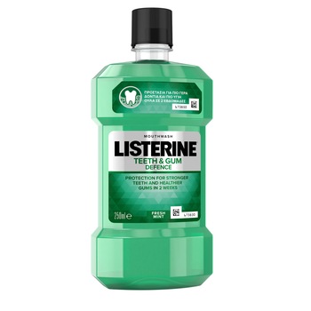 Apa de Gura, LISTERINE Teeth & Gum Defence Fresh Mint, 250 ml cu Alcool Apa de Gura, LISTERINE Teeth & Gum Defence Fresh Mint, 250 ml cu Alcool