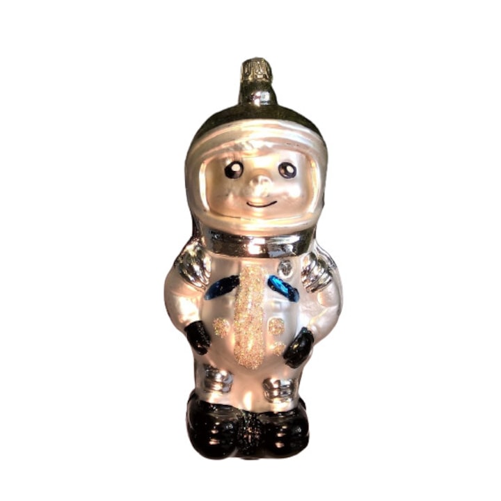 Коледна украса във формата на астронавт, сребро, 15 см