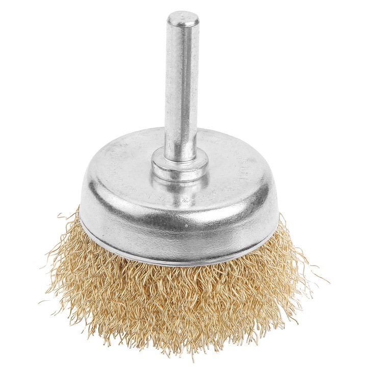 Perie tip cupa cu coada TOLSEN 50 mm, Sarma otel, Coada 6.35 mm, Curatare rugina, finisare suprafete metalice, Uz industrial, Perie tip cupa cu coada TOLSEN 50 mm, Sarma otel, Coada 6.35 mm, Curatare rugina, finisare suprafete metalice, Uz industrial
