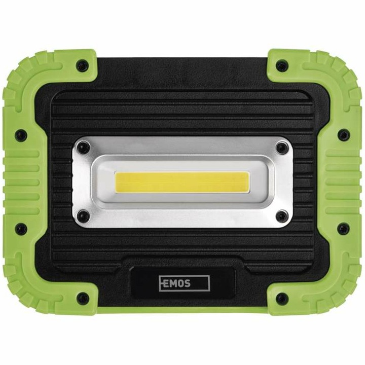 Emos P4534 COB LED акумулаторна лампа, 5W, 600lm, черно-зелена