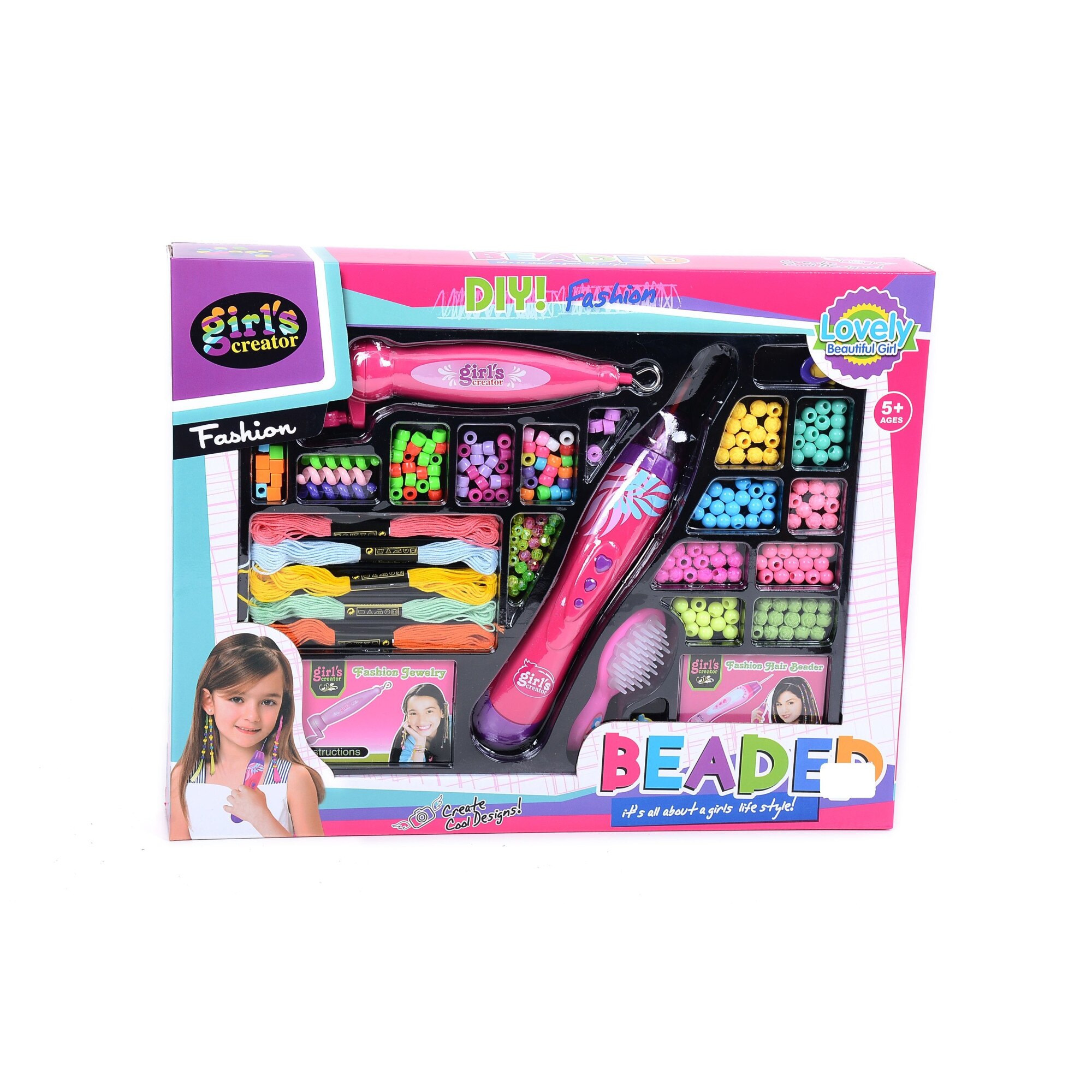 Set creativ de impletit cu margele si accesorii