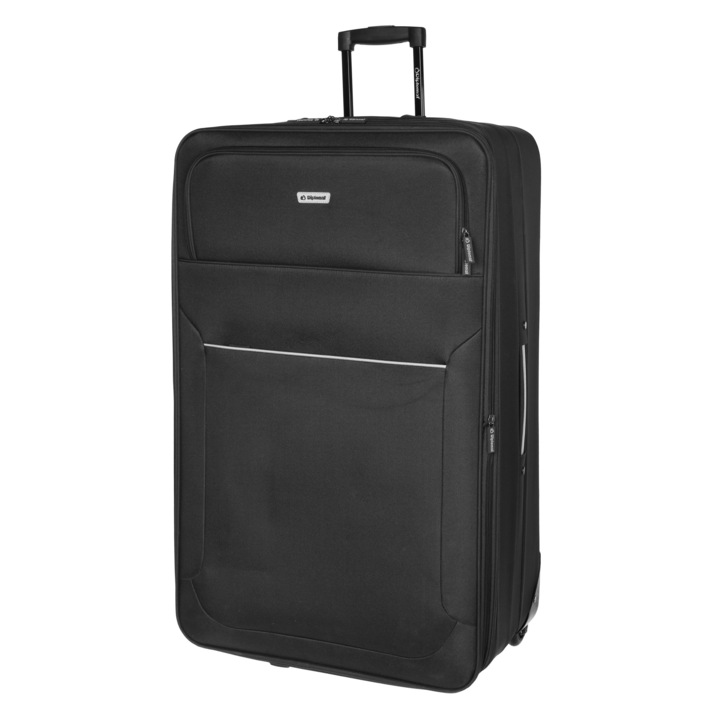 Куфар Diplomat, Много Голям, ZC 3002, 84 cm, Разтегателен, с 2 колела, Черен