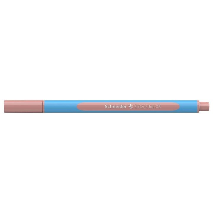 Golyóstoll, 0,7 mm, kupakos, SCHNEIDER "Slider Edge XB Pastel", halvány piros