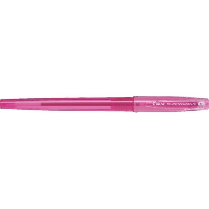 Химикалка, 0,22 мм, с капачка, PILOT "Super Grip G", розова