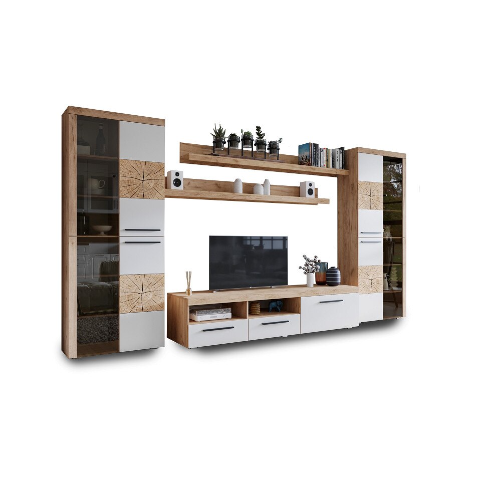 Set living wild configuratia 6 pal melaminat 16mm stejar auriu