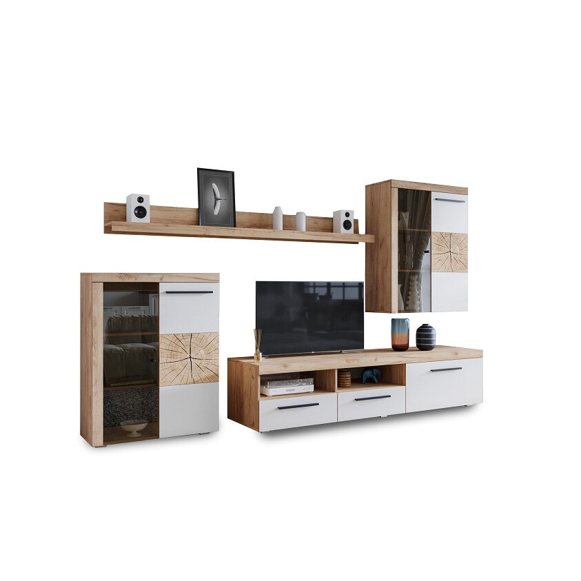 Set living wild configuratia 3 pal melaminat 16mm stejar auriu