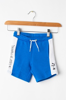 Puma, Pantaloni sport scurti cu insertii contrastante Sega, Albastru/Alb Puma, Pantaloni sport scurti cu insertii contrastante Sega, Albastru/Alb