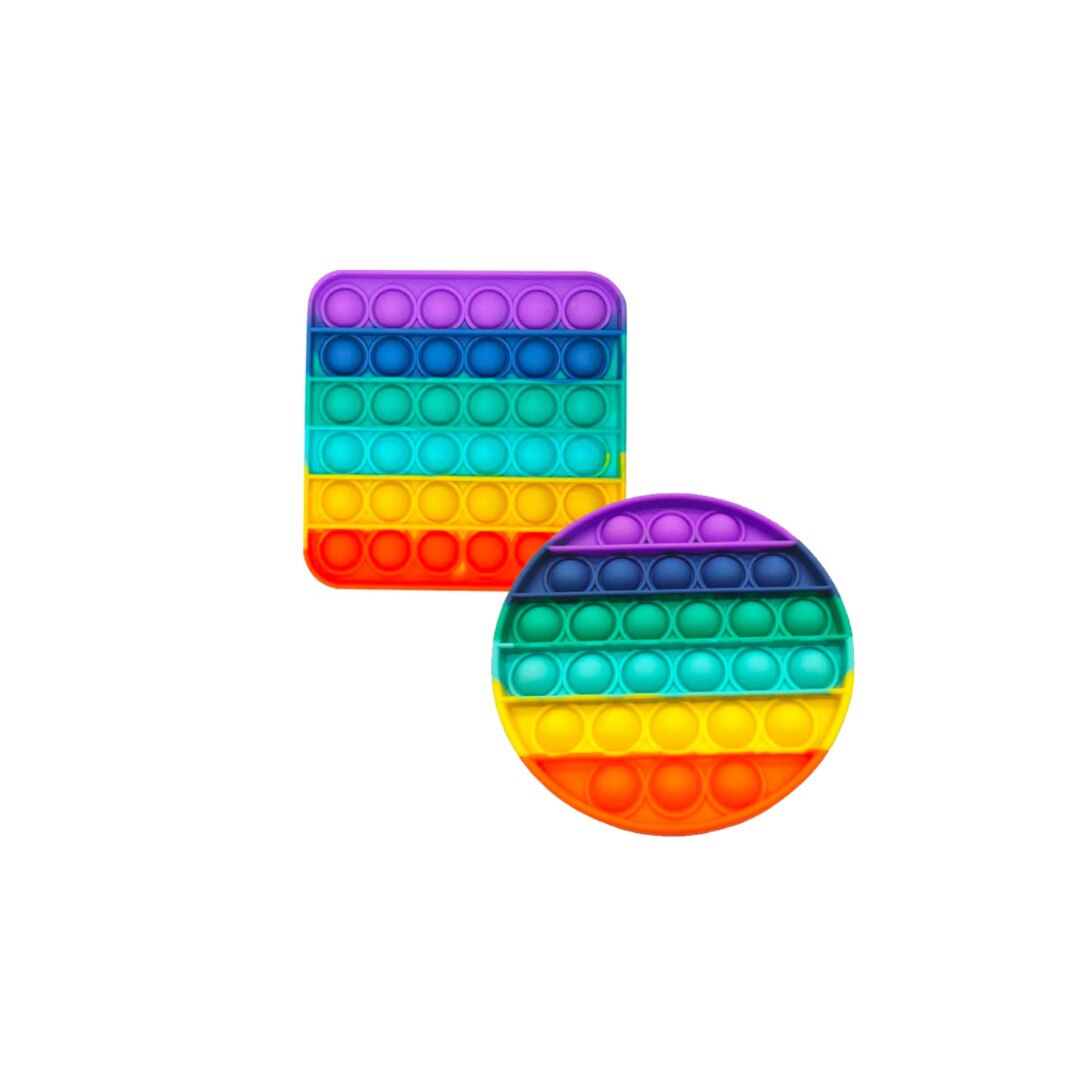 Set 2 x Jucarii Pot It, antistres, din silicon, Rotund si Patrat, Multicolor