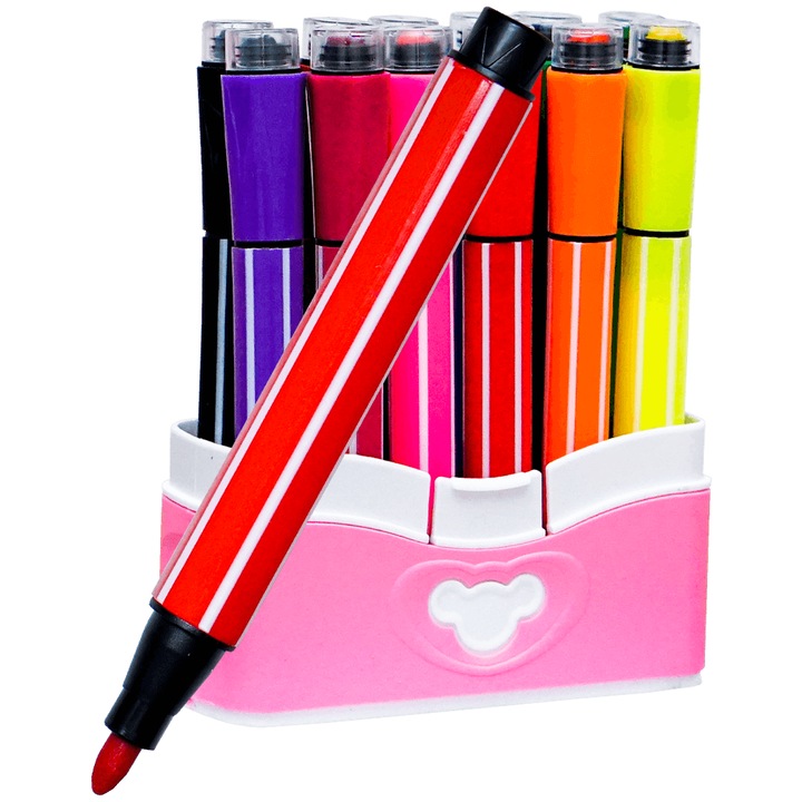 Carioci cu stampile 12 culori pentru copii Adison