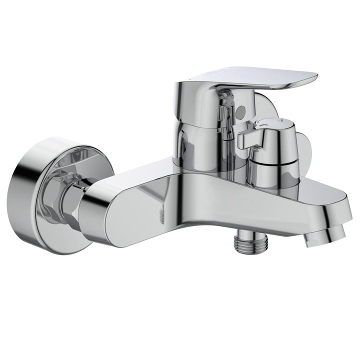 Robinet, Ideal Standard, Ceraflex, B1740, De baie/dus montat pe perete, Inchidere ceramica FirmaFlow de 38 mm, Argintiu