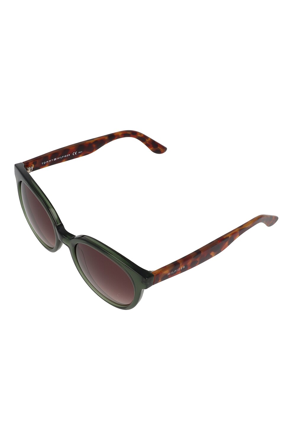 Tommy Hilfiger, Ochelari de soare cu lentile ovale, Negru stins/Maro, 53-20-140 Standard