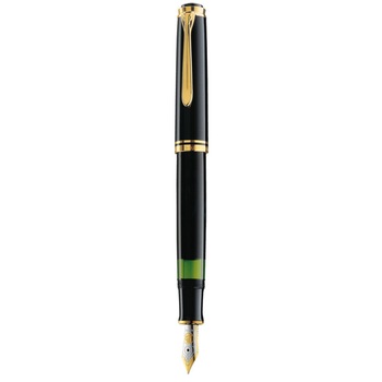 Stilou souveran m600 f,penita aur 14k,accesoriile placate cu aur,corp negru Stilou souveran m600 f,penita aur 14k,accesoriile placate cu aur,corp negru
