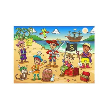 Puzzle gigant, 48 piese, 87x57cm, Comoara Piratilor Puzzle gigant, 48 piese, 87x57cm, Comoara Piratilor