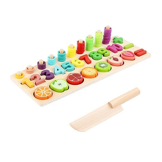 Joc din lemn Fruit Matching, Cifre, Operatii matematice, +3 ani