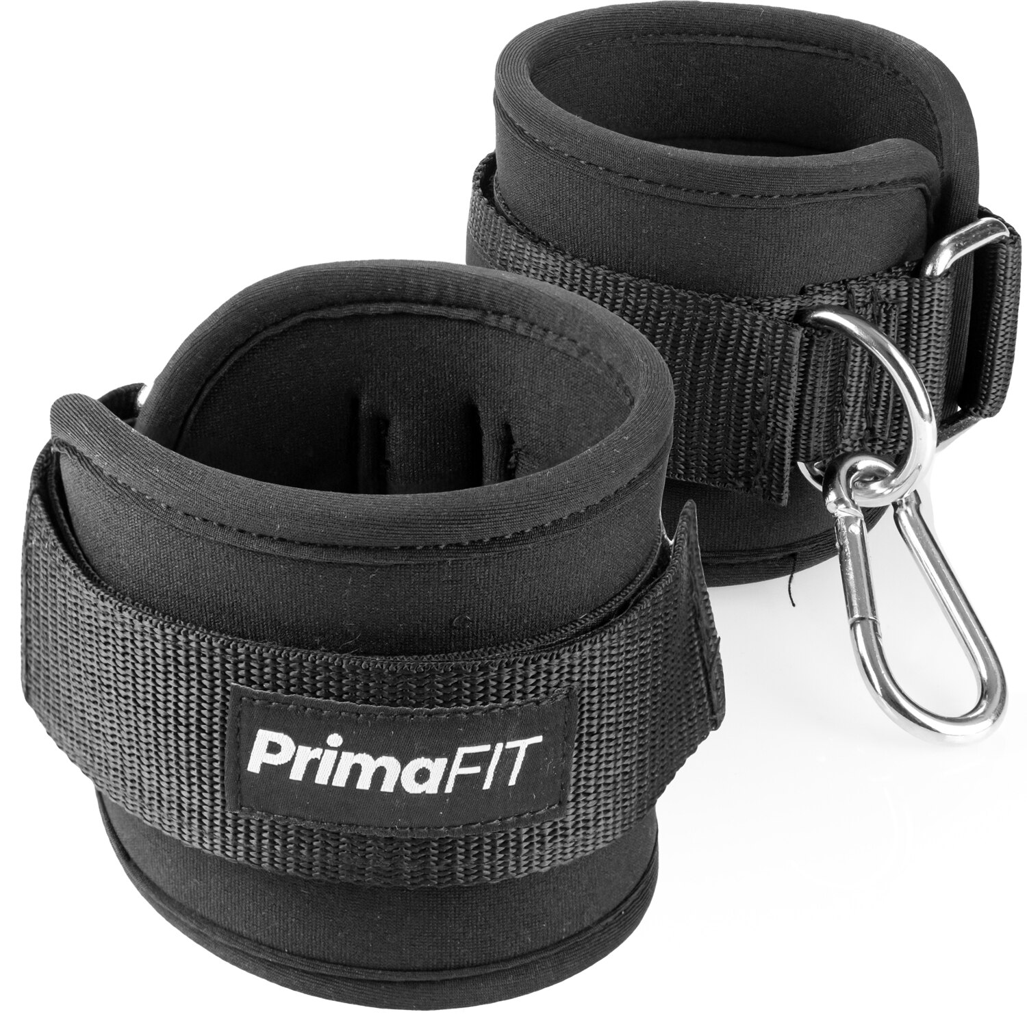 Set 2 Chingi Pentru Glezne De Fitness PrimaFIT, Curele/Banda Glezna Pentru Exercitii, Neopren, Reglabil, Negru