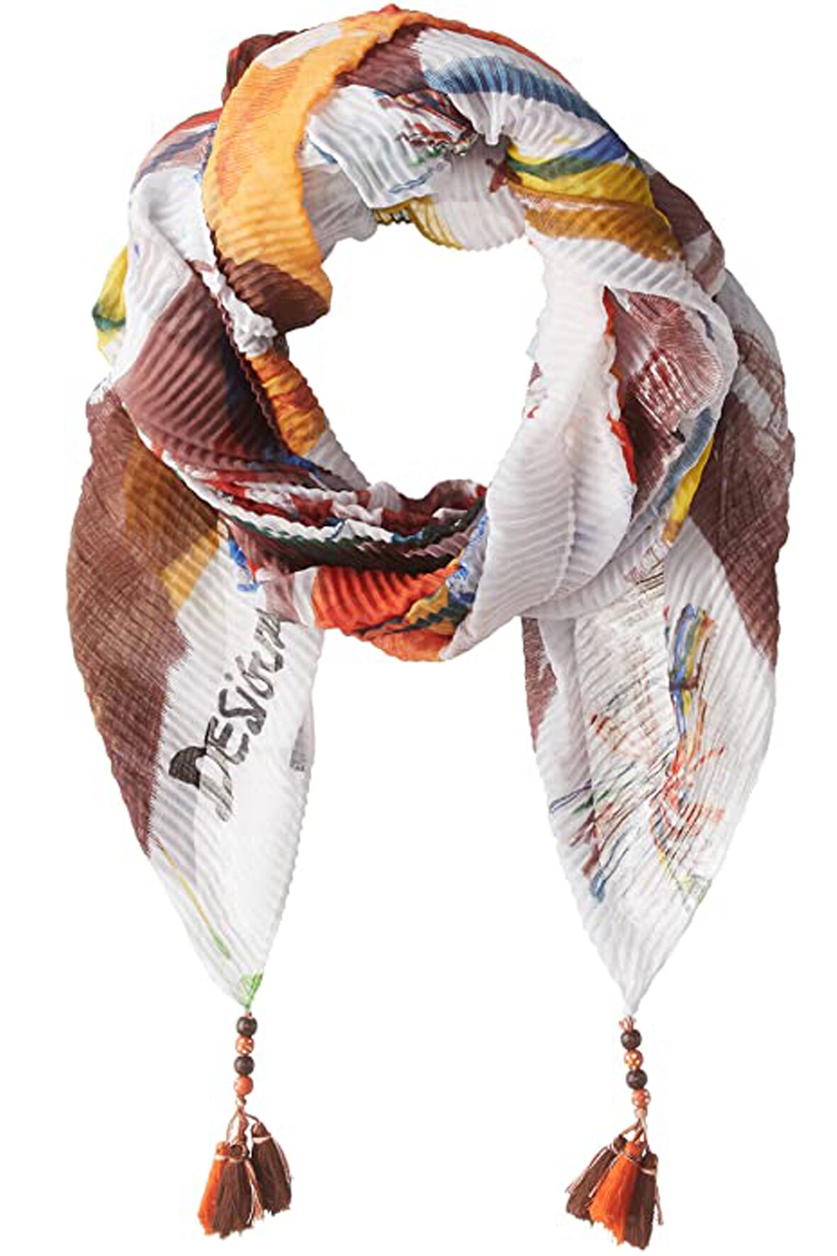 Esarfa dama cu imprimeu abstract , Desigual, Multicolor , U Standard