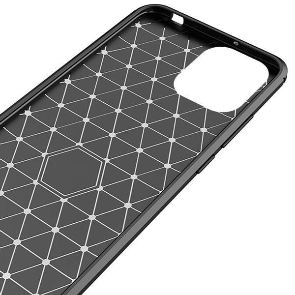 Husa compatibila cu iPhone 13 Carbon Flexibil Negru