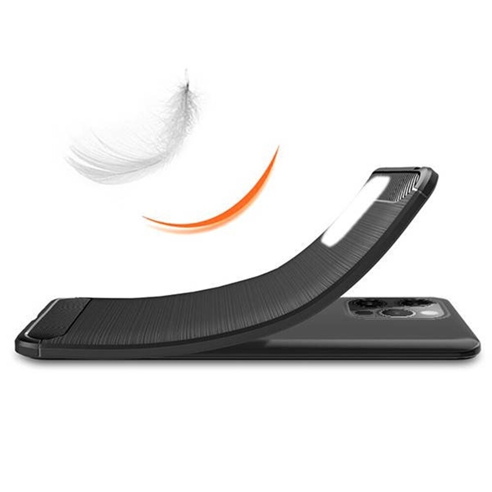 Husa compatibila cu iPhone 13 Carbon Flexibil Negru