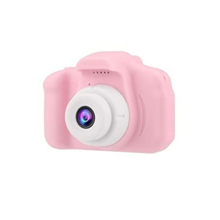 SmartVibe digitális gyerek fényképezőgép, 30 MP, 1440x1080P videofunkció, levehető szíj, 40 cm hosszú, 5 játékot tartalmaz, MicroSD kártyarés, max. 32 GB, rózsaszín