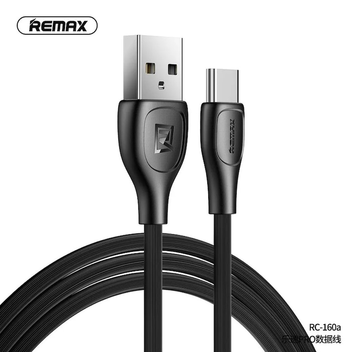 Micro USB adatkábel, 2.1A, 1M, fekete, Remax RC-160m Lesu Pro