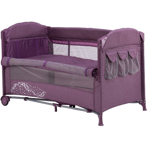 Patut Chipolino Pliabil Merida cu Sistem Side-Sleeping si Laterala Culisanta, Colectia 2021, Dhalia Linen