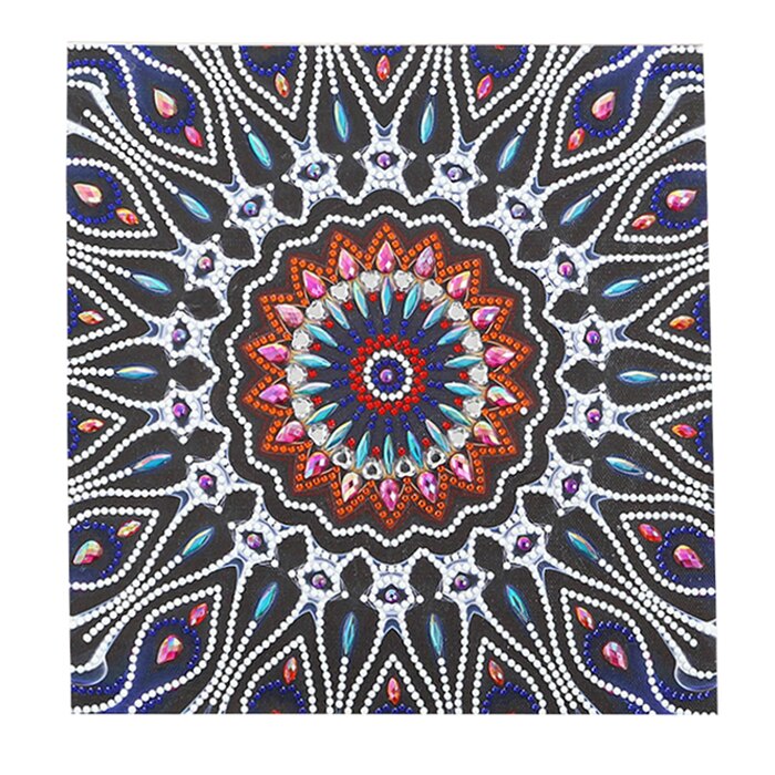 Set creativ tablou 5D, sundiguer®, Noctilucent, Model Mandala, 30 x 30 cm, Multicolor