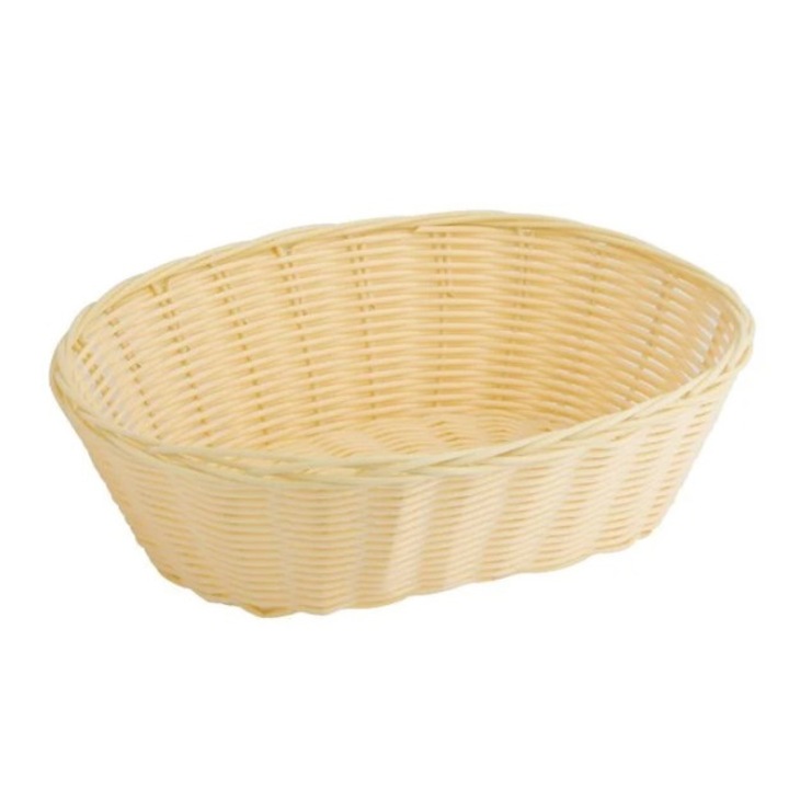 Cos decorativ pentru Paste, din nuiele impletite, 28 x 21 x 9 cm, culoarea lemnului
