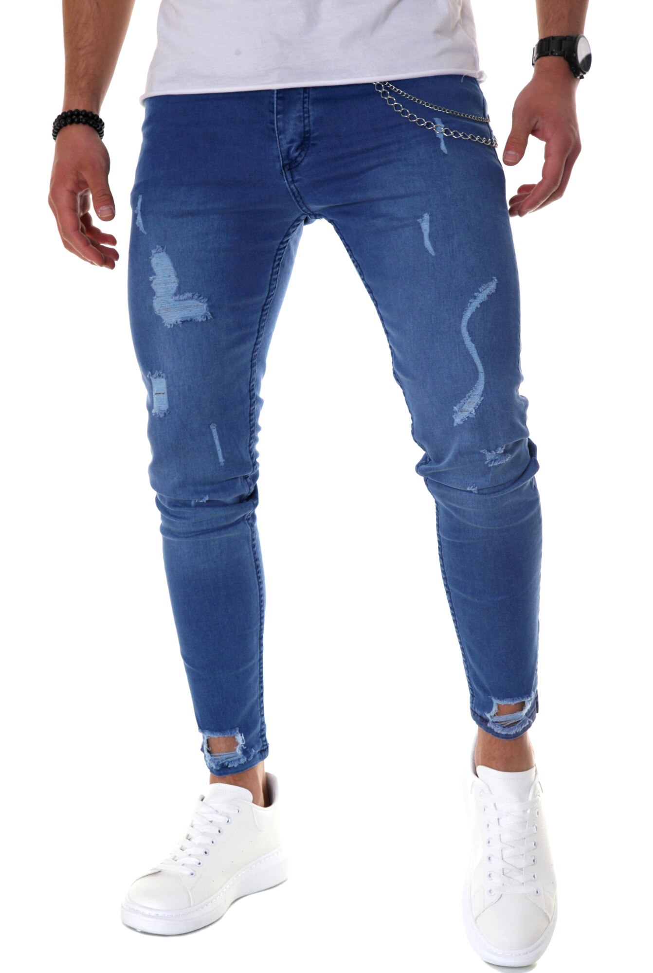 Blugi prespalati, conici, pentru barbati