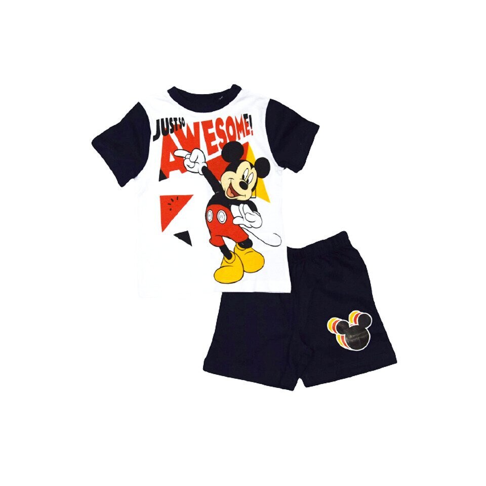 Pijama, maneca scurta, Mickey, Just so awesome, bleumarin 98 cm