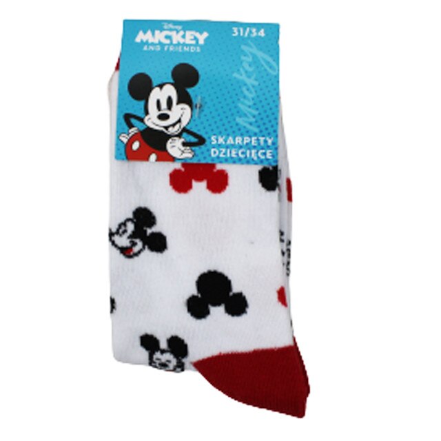 Sosete Mickey, albe cu figurine