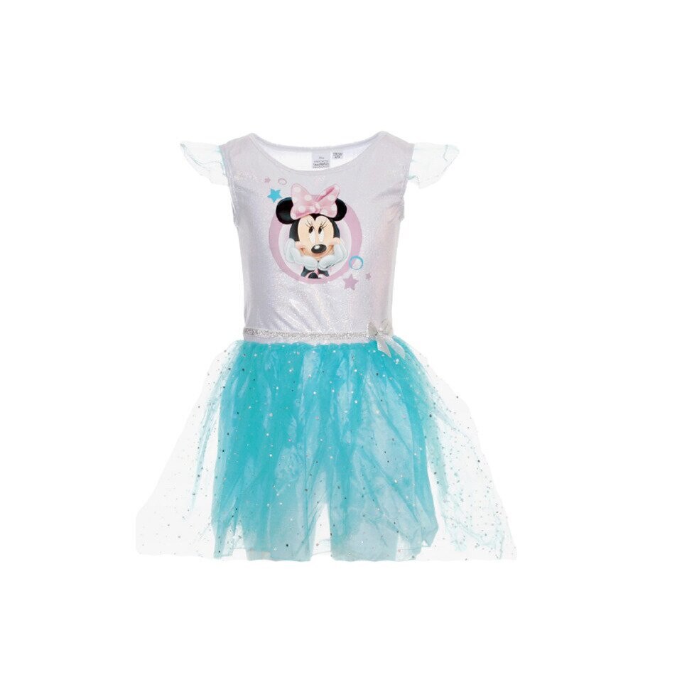 Rochie tutu Minnie, albastra cu sclipici argintiu