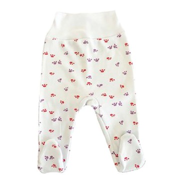 Pantalon cu botosi, alb cu labute roz 68 cm Pantalon cu botosi, alb cu labute roz 68 cm