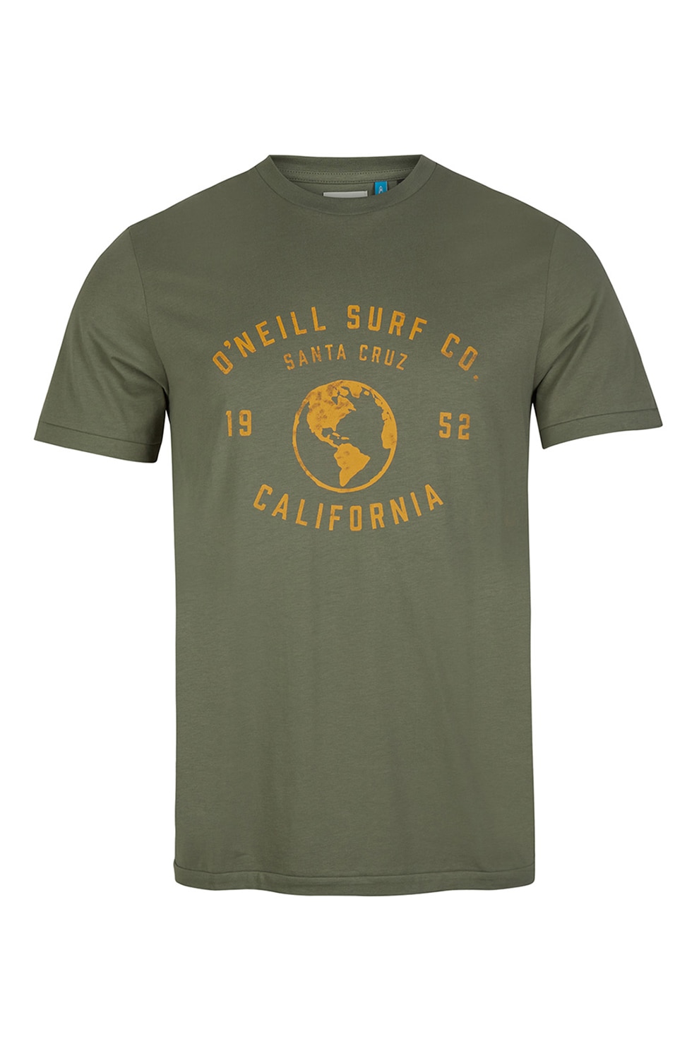 O'Neill, Tricou de bumbac organic cu imprimeu grafic LM World, Verde sparanghel