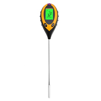Kit de testare a solului 4-in-1 pentru umiditate, lumina si PH si temperatura, Negru/Portocaliu Kit de testare a solului 4-in-1 pentru umiditate, lumina si PH si temperatura, Negru/Portocaliu