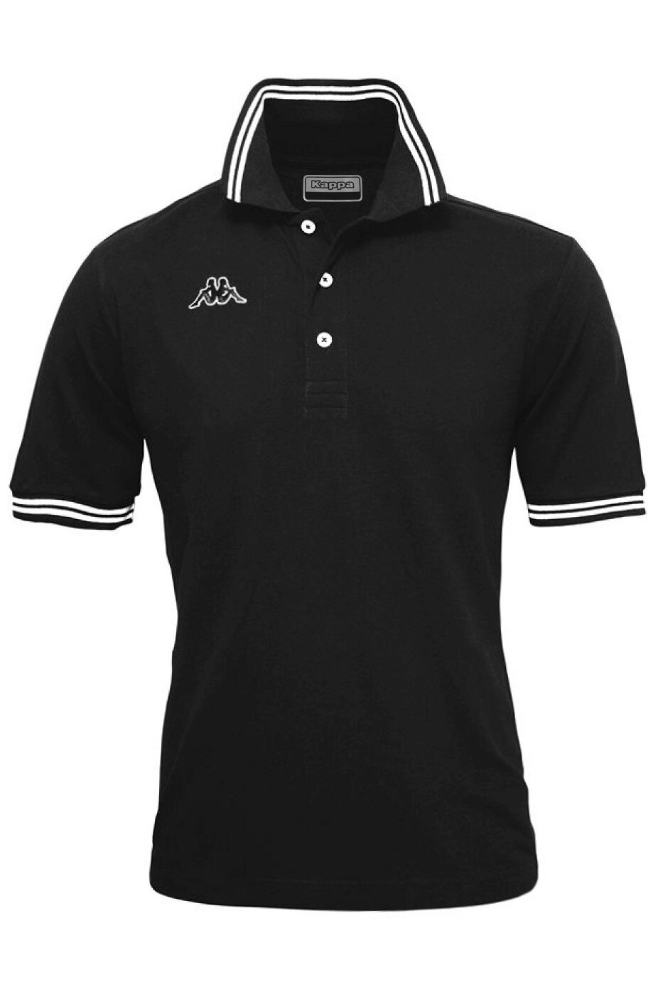 Tricou Polo din bumbac pentru barbati, Kappa, LOGO MALTAX 5 MSS, Negru