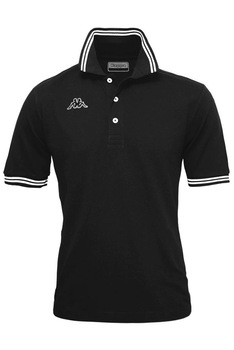Tricou Polo din bumbac pentru barbati, Kappa, LOGO MALTAX 5 MSS, Negru Tricou Polo din bumbac pentru barbati, Kappa, LOGO MALTAX 5 MSS, Negru