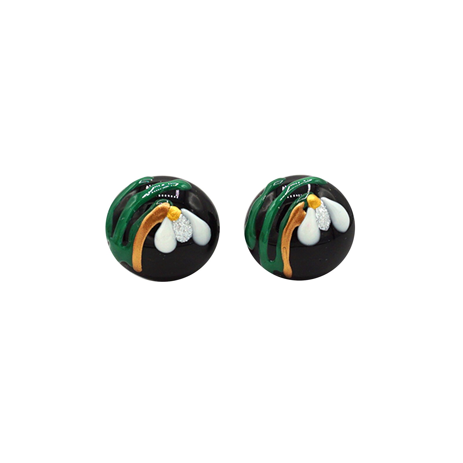 Cercei dama handmade, pictati 3D, Regalo - Ghiocel, accesorii inox, cutie cadou