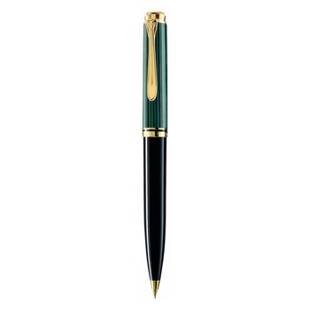 Creion mecanic souveran d600 0.7 mm accesorii placate cu aur,corp negru-verde Creion mecanic souveran d600 0.7 mm accesorii placate cu aur,corp negru-verde