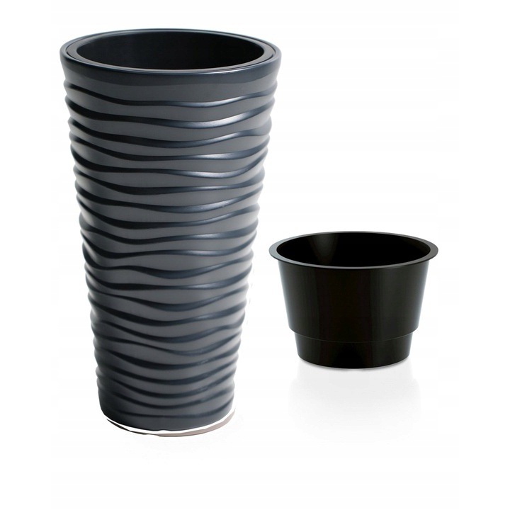 Ghiveci inalt cu insertie Sand Slim, 54L, DPSA400, antracit