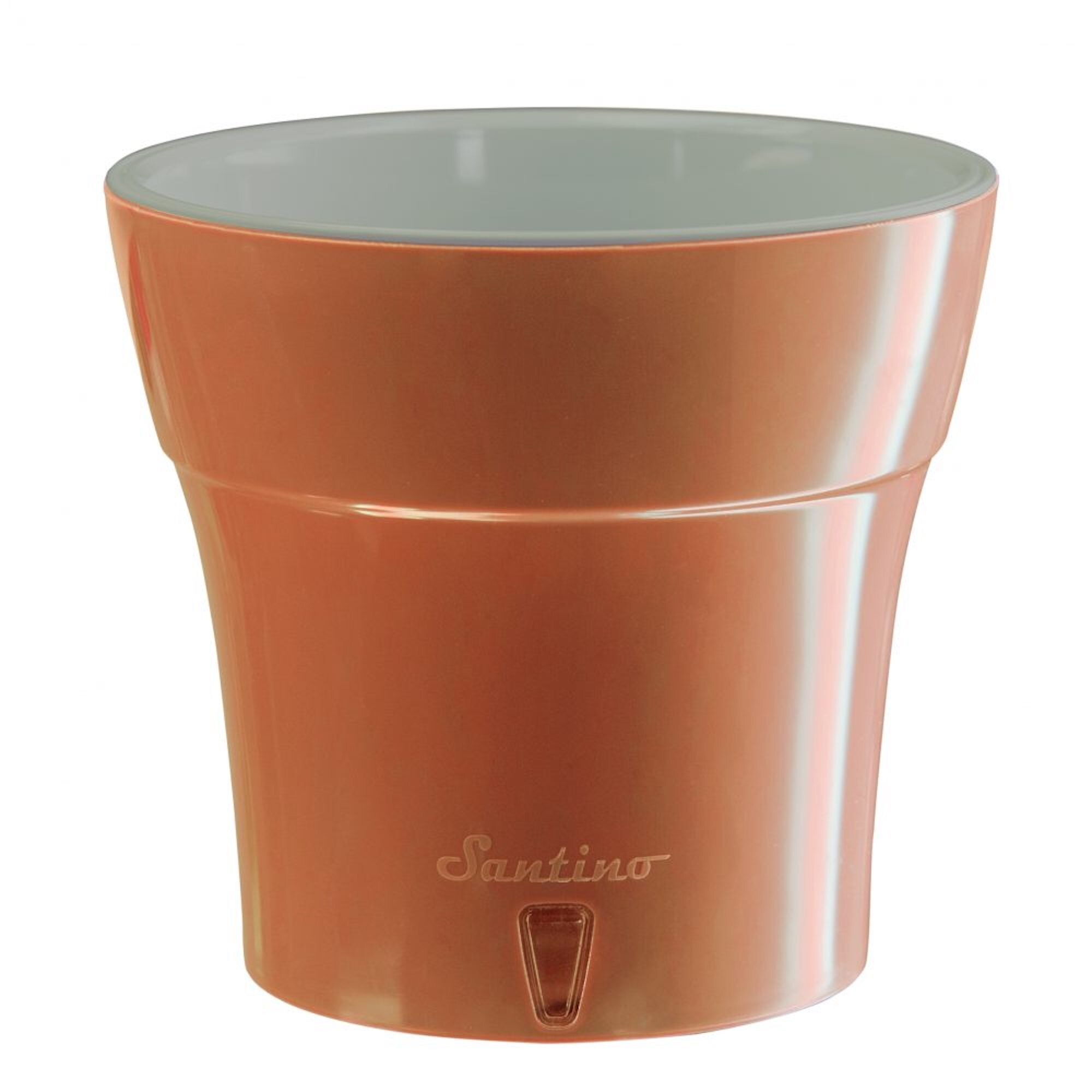 Ghiveci cu auto-udare DALI, cu volumul de 0.6L, culoarea Caramel-Alb