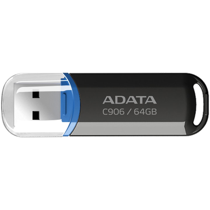 USB Flash памет ADATA C906, 64GB, USB 2.0, Черен