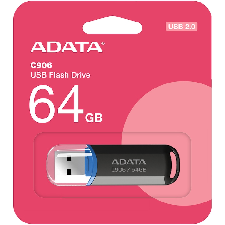 Memorie USB ADATA C906, 64GB, USB 2.0, Negru