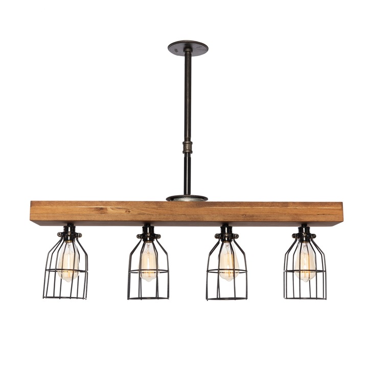 Lustra Cojom Bora 4m, culoare maro cu negru, stil modern industrial