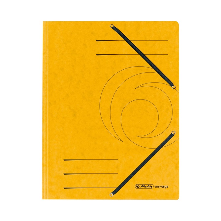 Плик А4 картонена папка, ластик, жълт цвят